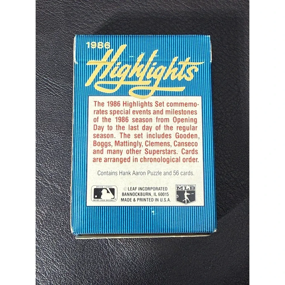 1986 Donruss Highlights Baseball Puzzle & Cards Set 56 Cards Hank Aaron Puzzle